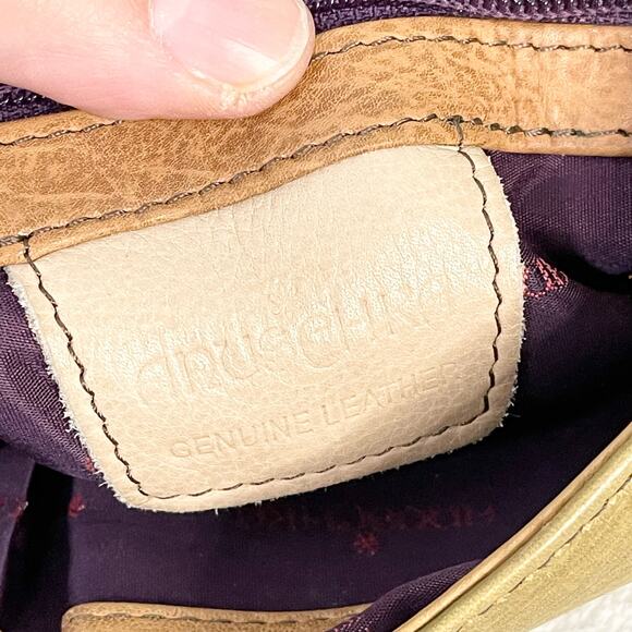 Anuschka Shoulder Bag Womens Tan Floral Genuine Leather Handpainted Art Handbag - Picture 5 of 11